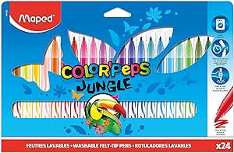 Picture of FR84542202-Washable Felt-Tip Pens X24 Colour Peps Jungle